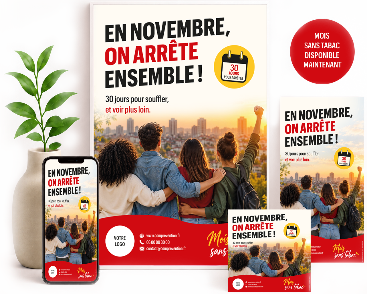 Mockup du kit Mois sans tabac Com’Prévention