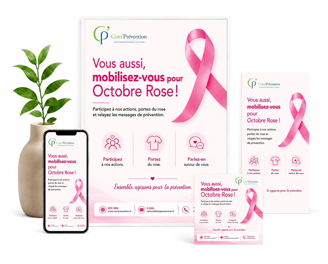 Aperçu des supports du kit Octobre Rose